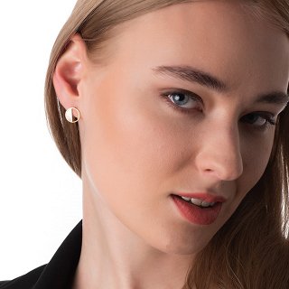 Oxzen σκουλαρίκια καρφωτά ασημένια με φίλντισι