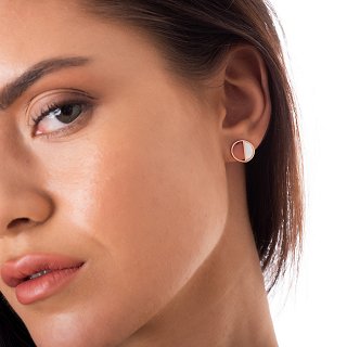 Oxzen σκουλαρίκια καρφωτά ασημένια με φίλντισι