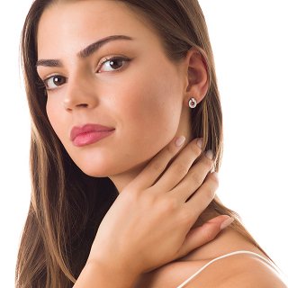 Oxzen σκουλαρίκια καρφωτά ασημένια με φίλντισι