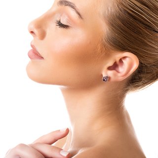 Oxzen σκουλαρίκια καρφωτά ασημένια με πέτρα ζιργκόν δάκρυ