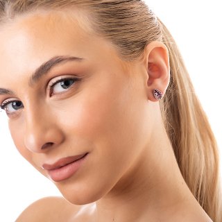 Oxzen σκουλαρίκια καρφωτά ασημένια με πέτρα ζιργκόν δάκρυ