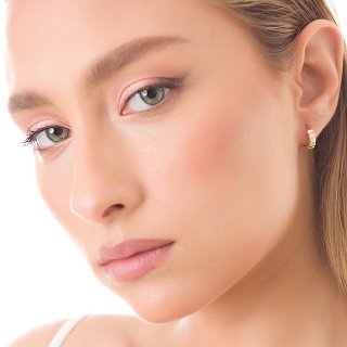 Oxzen σκουλαρίκια κρικάκια μικρά ασημένια στρογγυλά με πέτρες ζιργκόν