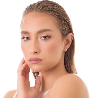 Oxzen σκουλαρίκια κρικάκια μικρά ασημένια με φιόγκο