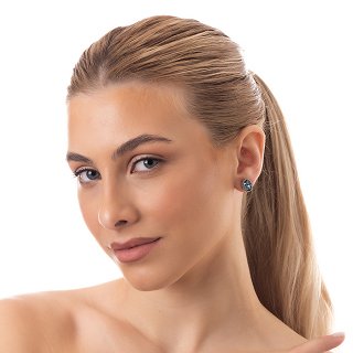 Oxzen σκουλαρίκια καρφωτά ασημένια με πέτρα ζιργκόν