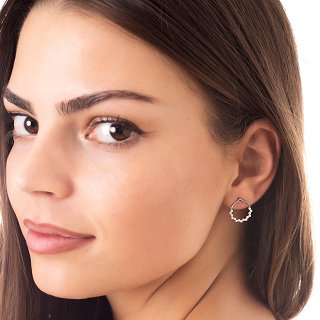 Oxzen σκουλαρίκια καρφωτά ασημένια με περλίτσες