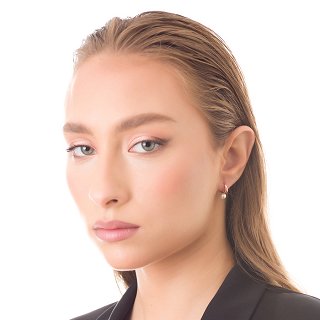 Oxzen σκουλαρίκια κρικάκια μικρά ασημένια με πέρλα