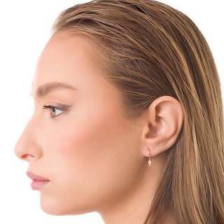 Oxzen κρικάκια ασημένια με κρεμαστό φτερό για δεύτερη τρύπα