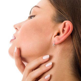 Oxzen σκουλαρίκια καρφωτά ασημένια με πέτρες ζιργκόν