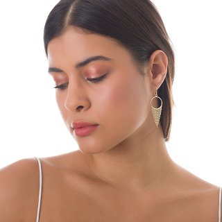 Oxzen σκουλαρίκια κρεμαστά ασημένια κρίκος με αλυσίδες