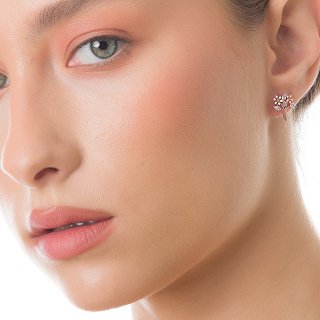 Oxzen σκουλαρίκια καρφωτά ασημένια λουλούδια με πολύχρωμες πέτρες