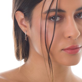 Oxzen σκουλαρίκια κρίκοι ασημένιοι