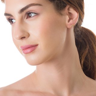 Oxzen σκουλαρίκια καρφωτά ασημένια φύλλο