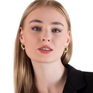 Oxzen σκουλαρίκια ασημένια χειροποίητα επιχρυσωμένα με πέρλα