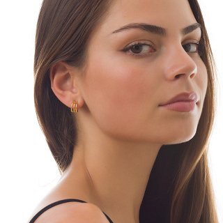 Oxzen σκουλαρίκια κρικάκια μικρά ασημένια τριπλά