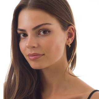 Oxzen σκουλαρίκια κρικάκια μικρά ασημένια με πεταλούδες και πέτρες ζιργκόν