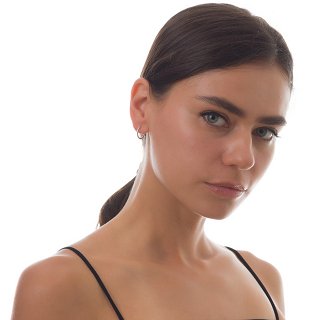 Oxzen σκουλαρίκια κρικάκια μικρά ασημένια σαγρέ