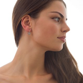 Oxzen σκουλαρίκια κρικάκια μικρά ασημένια καρδιά με λευκά ζιργκόν