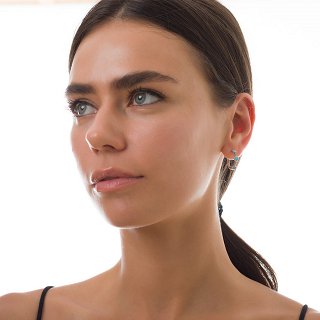 Oxzen σκουλαρίκια κρικάκια μικρά ασημένια με καρδιές