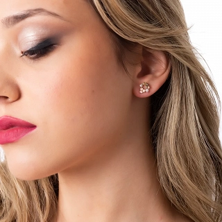 Oxzen σκουλαρίκι καρφωτό ασημένιο στεφανάκι