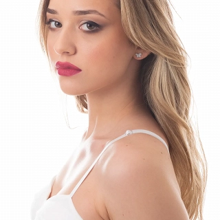 Oxzen σκουλαρίκι ασημένιο καρφωτό πεταλούδα