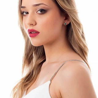 Oxzen σκουλαρίκια καρφωτά ασημένια τετράγωνο ζιργκόν