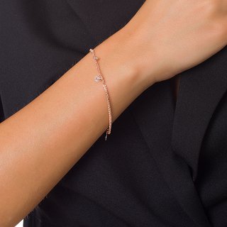 Oxzen βραχιόλι ασημένιο με πέτρα ζιργκόν