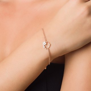 Oxzen βραχιόλι ασημένιο στεφανάκι με μαργαρίτα και περλίτσες