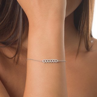 Oxzen γυναικείο βραχιόλι κύκλοι με λευκά ζιργκόν