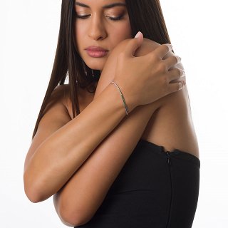 Oxzen βραχιόλι ασημένιο ριβιέρα με πολύχρωμα ζιργκόν