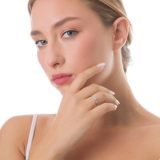 Oxzen δαχτυλίδι ασημένιο μονόπετρο με πέτρες ζιργκόν