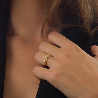 Oxzen δαχτυλίδι ασημένιο διπλό με λευκά ζιργκόν free size