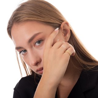 Oxzen δαχτυλίδι ασημένιο διπλό σειρέ με λευκά ζιργκόν free size