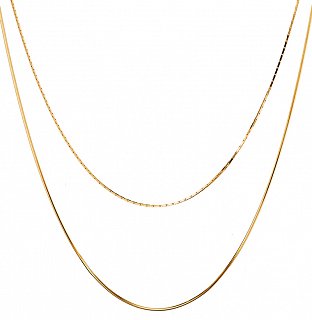 Oxzen κολιέ ασημένιο διπλό