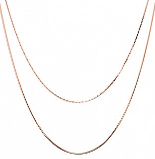 Oxzen κολιέ ασημένιο διπλό