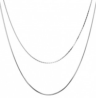 Oxzen κολιέ ασημένιο διπλό