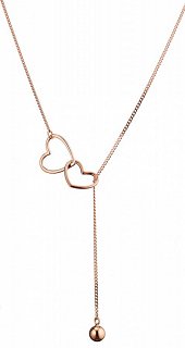 Oxzen κολιέ ασημένιο γραβάτα με καρδούλες