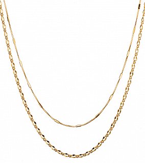 Oxzen κολιέ ασημένιο διπλό