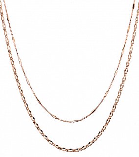 Oxzen κολιέ ασημένιο διπλό