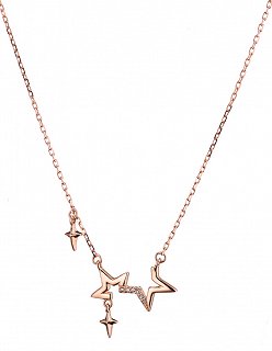 Oxzen κολιέ ασημένιο με αστεράκια