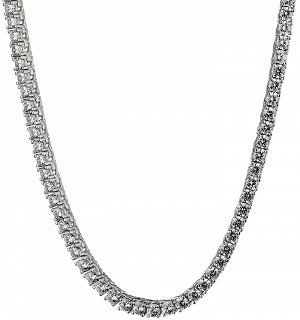 Oxzen κολιέ ασημένιο ριβιέρα με πέτρες ζιργκόν