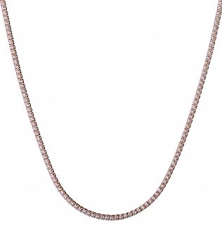 Oxzen κολιέ ασημένιο ριβιέρα με πέτρες ζιργκόν