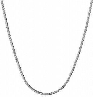 Oxzen κολιέ ασημένιο ριβιέρα με πέτρες ζιργκόν