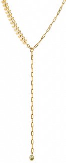 Oxzen κολιέ ασημένιο γραβάτα με πέρλα