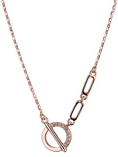 Oxzen κολιέ ασημένιο με πέτρες ζιργκόν