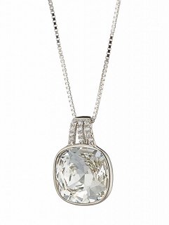 Oxzen κολιέ ασημένιο με πέτρα ζιργκόν