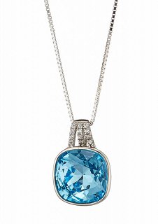 Oxzen κολιέ ασημένιο με πέτρα ζιργκόν