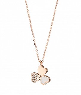 Oxzen κολιέ ασημένιο με φίλντισι και πέτρες ζιργκόν