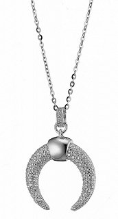 Oxzen κολιέ ασημένιο με ζιργκόν