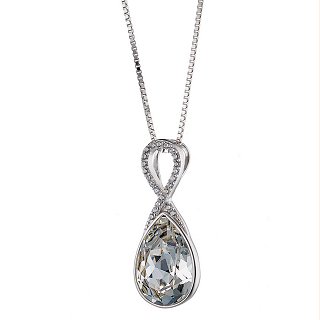 Oxzen κολιέ ασημένιο με πέτρα ζιργκόν