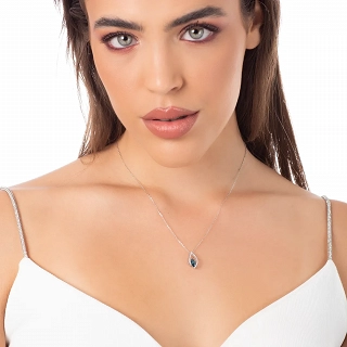 Oxzen γυναικείο κολιέ ασημένιο με ζιργκόν